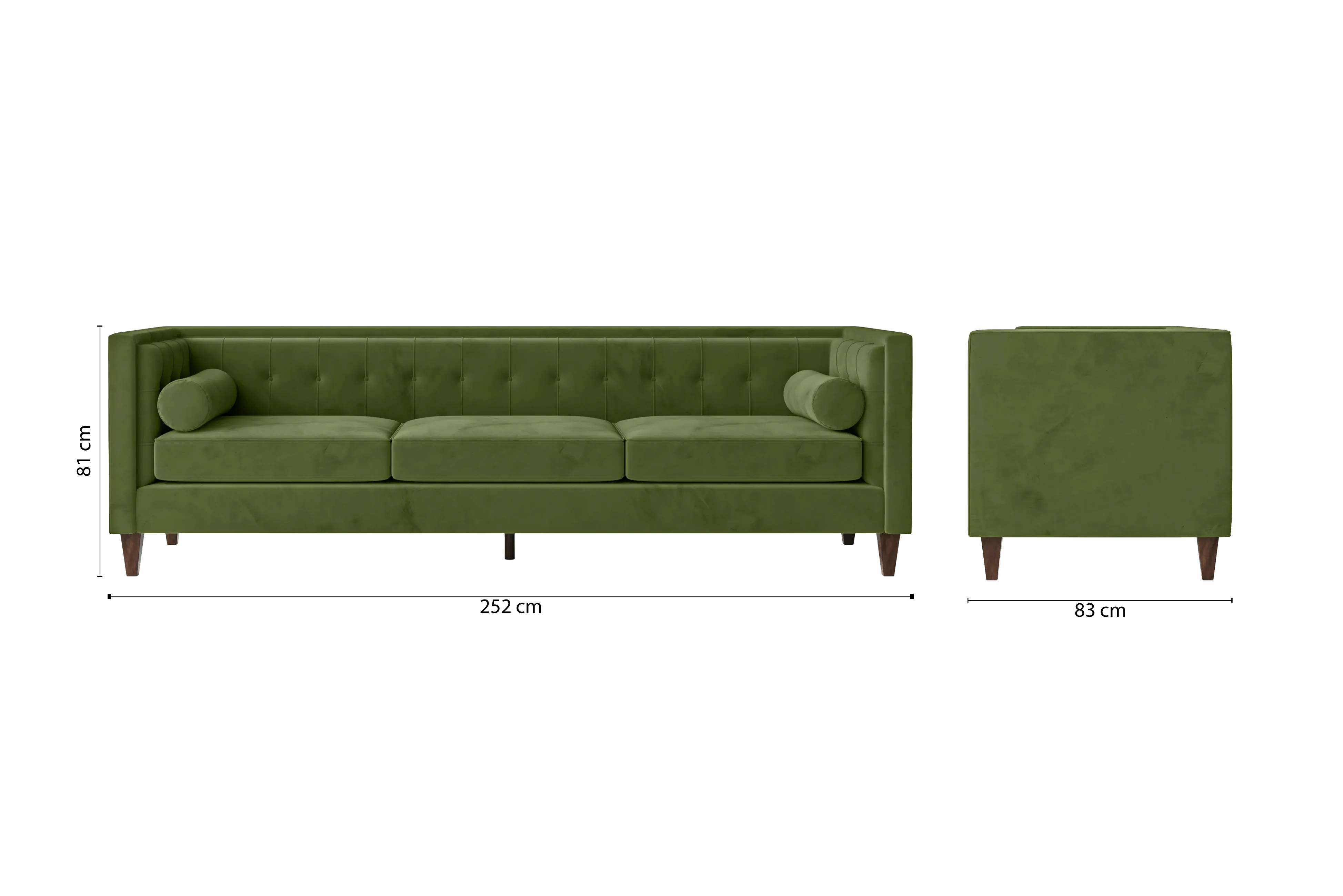 Brescia 4 Seater Sofa Lime Velvet