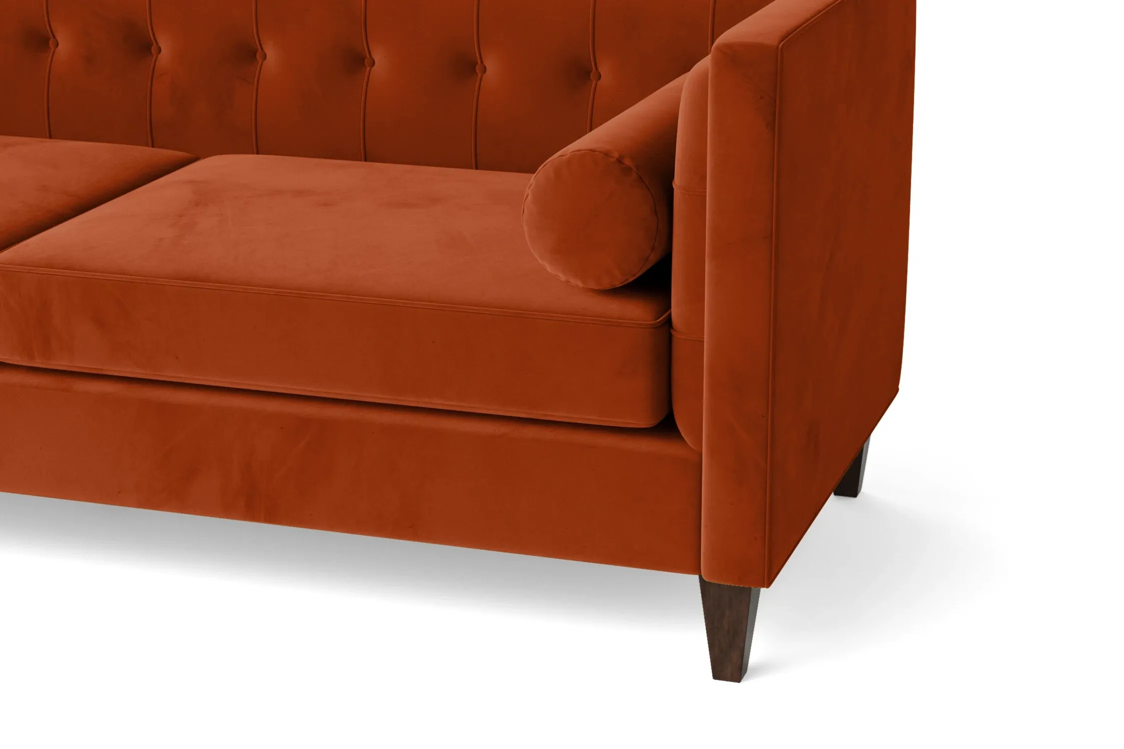 Brescia 4 Seater Sofa Orange Velvet