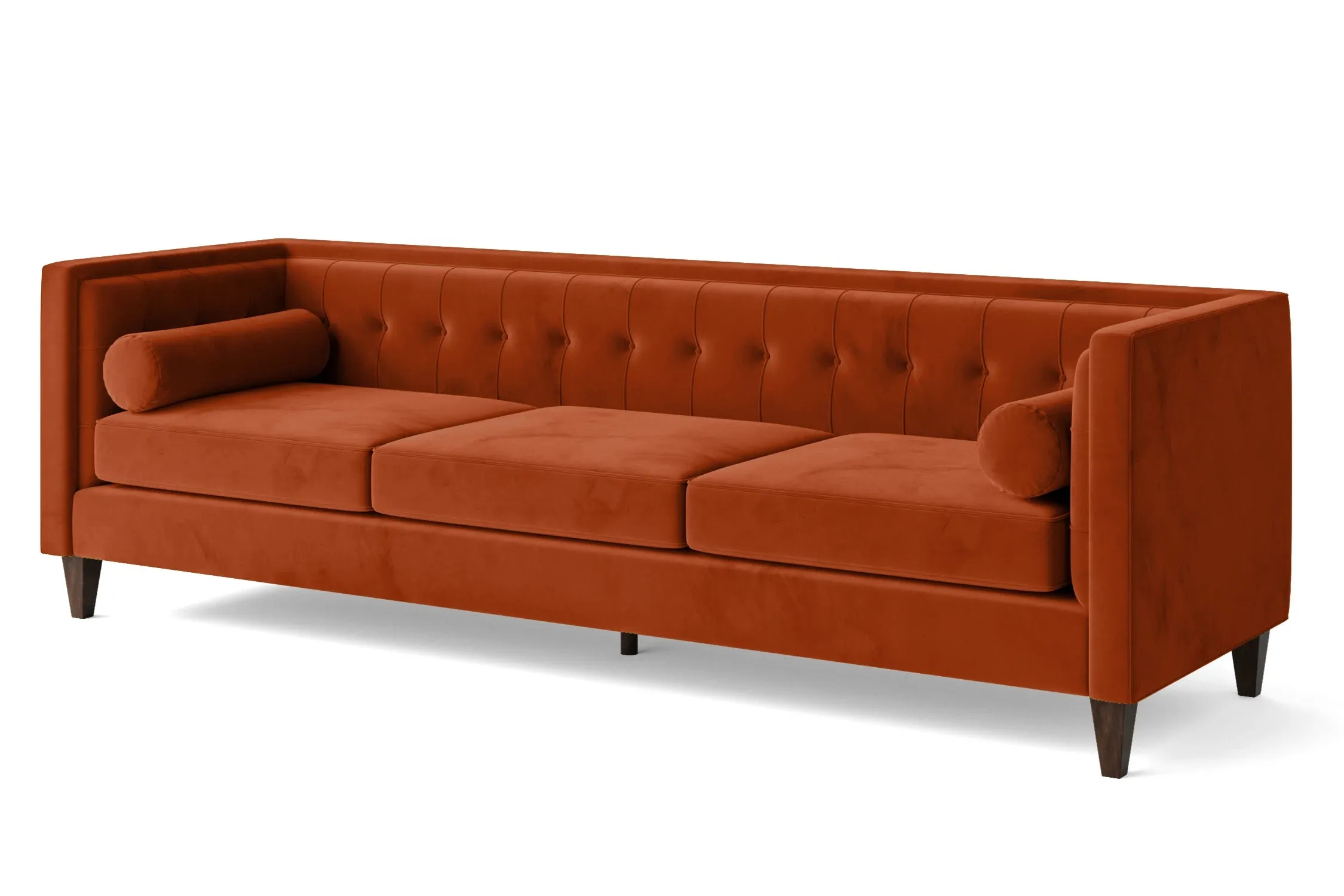 Brescia 4 Seater Sofa Orange Velvet