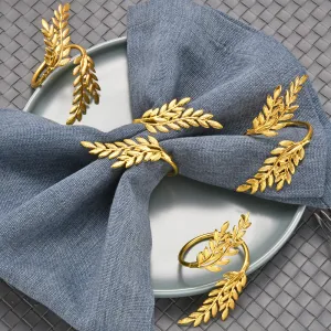 Bulk Set of 10pcs Thanksgiving Wheatear Napkin Ring Holders Wholesale