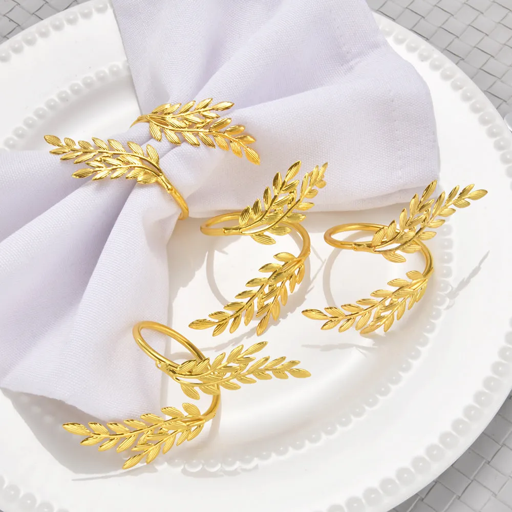 Bulk Set of 10pcs Thanksgiving Wheatear Napkin Ring Holders Wholesale