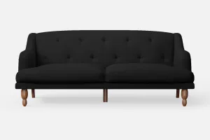 Burlington 4 Seater Sofa Black Leather