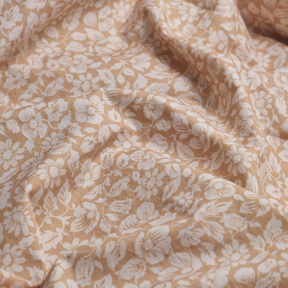 Butterscotch Meadow Floral Printed Cotton Flat Sheet