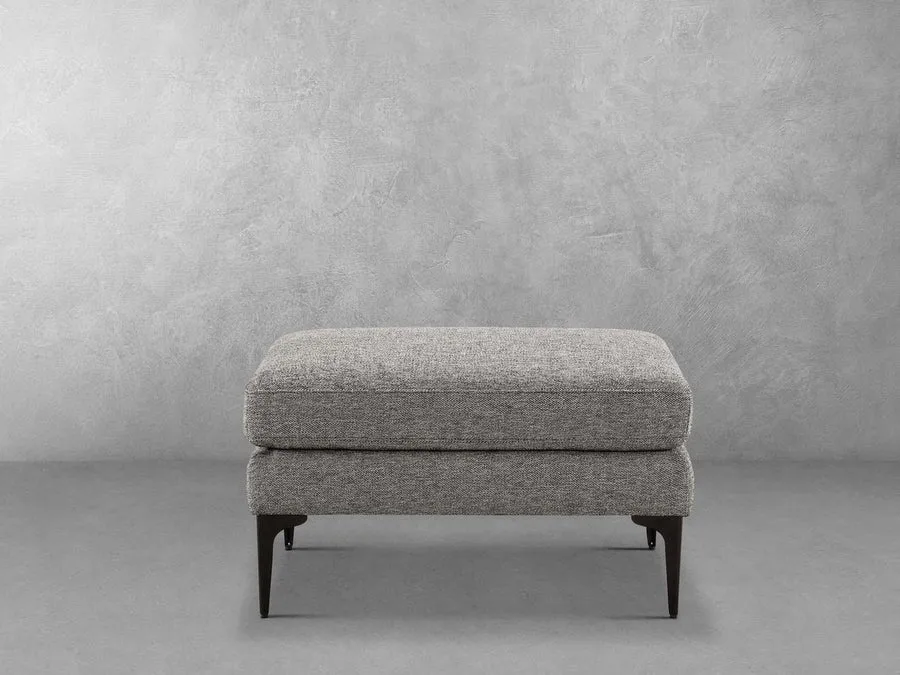 Canali Rectangle Shape Fabric Ottoman Puffy