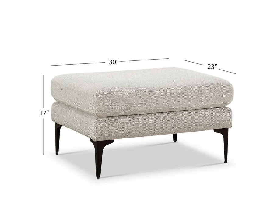 Canali Rectangle Shape Fabric Ottoman Puffy