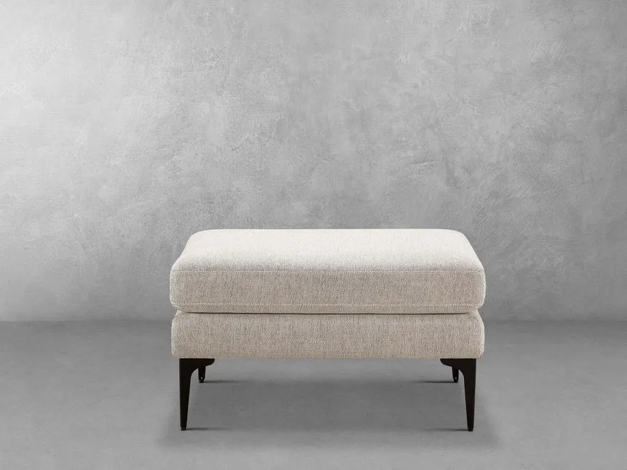 Canali Rectangle Shape Fabric Ottoman Puffy