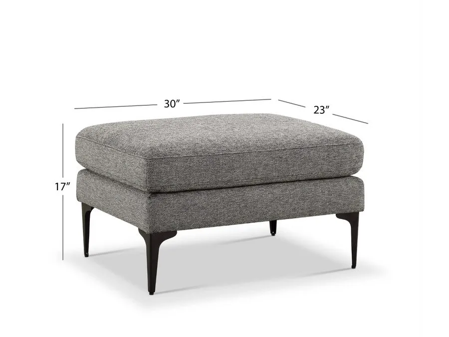 Canali Rectangle Shape Fabric Ottoman Puffy