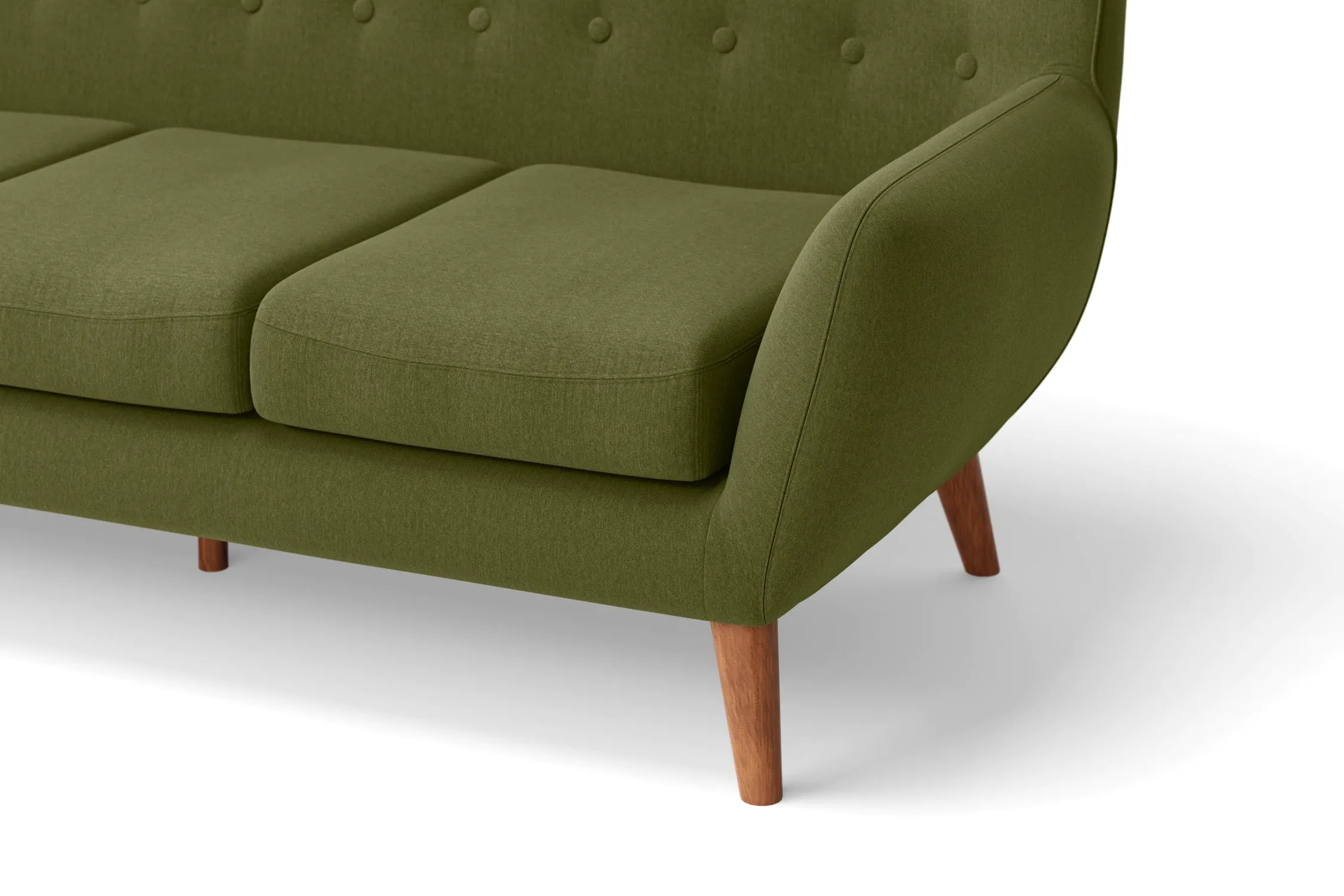 Casoria 2 Seater Sofa Olive Linen Fabric