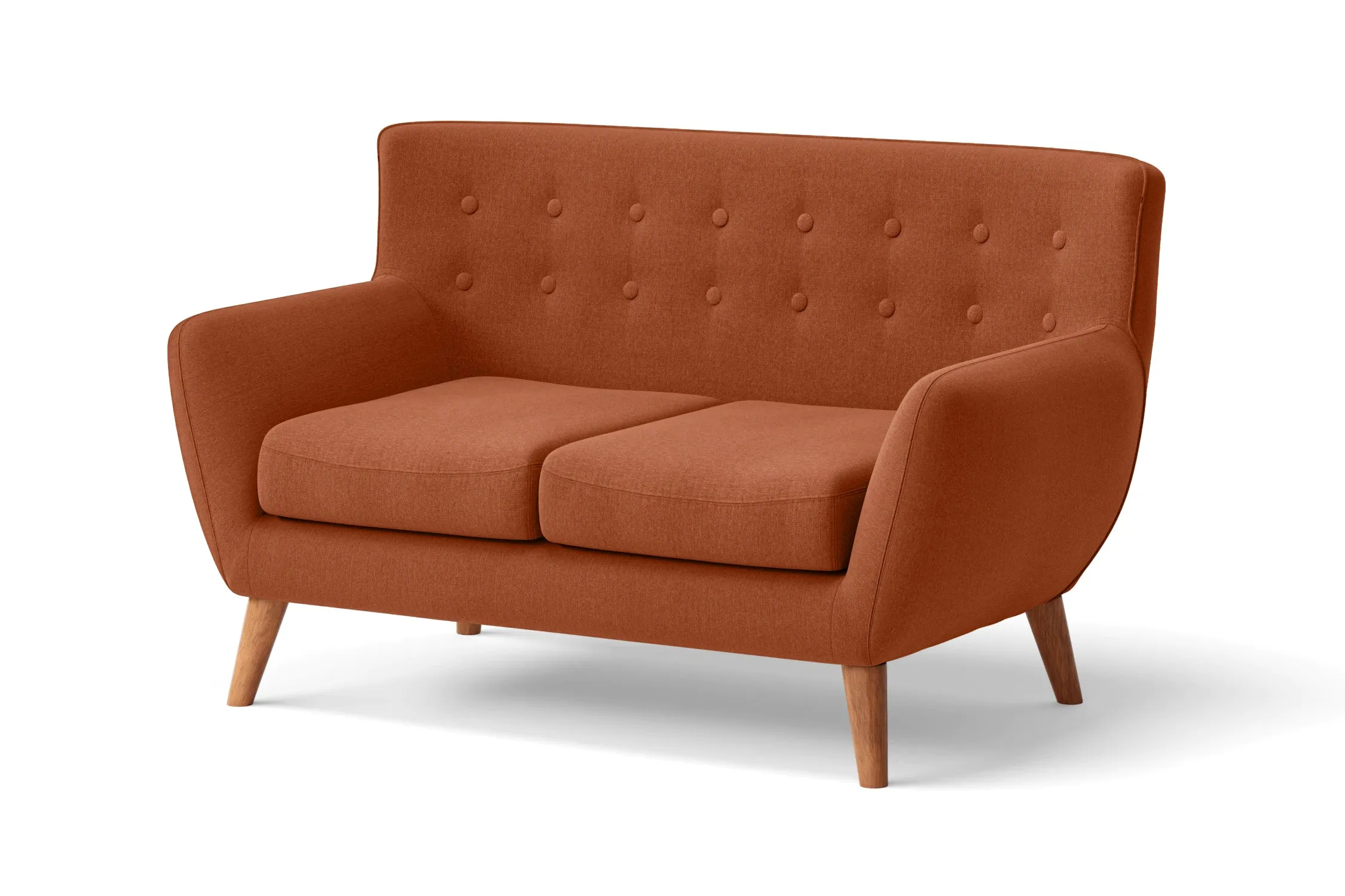 Casoria 2 Seater Sofa Orange Linen Fabric