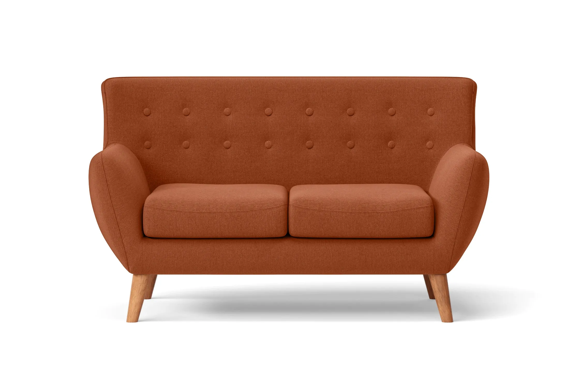 Casoria 2 Seater Sofa Orange Linen Fabric