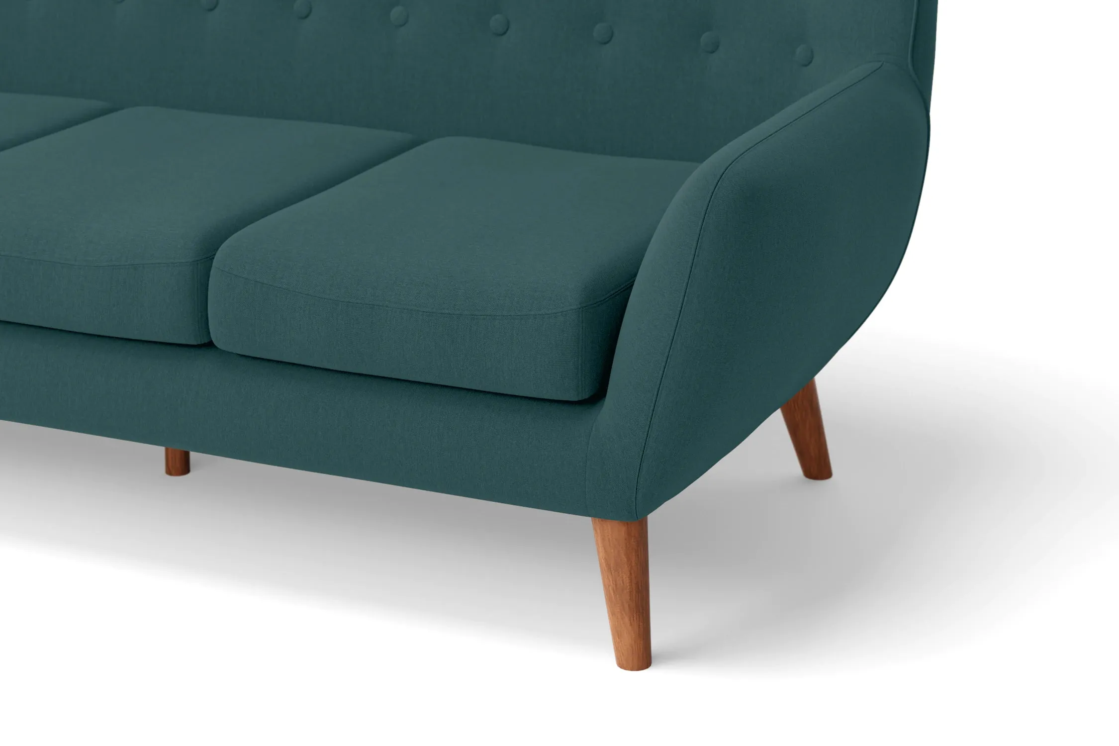 Casoria 2 Seater Sofa Teal Linen Fabric