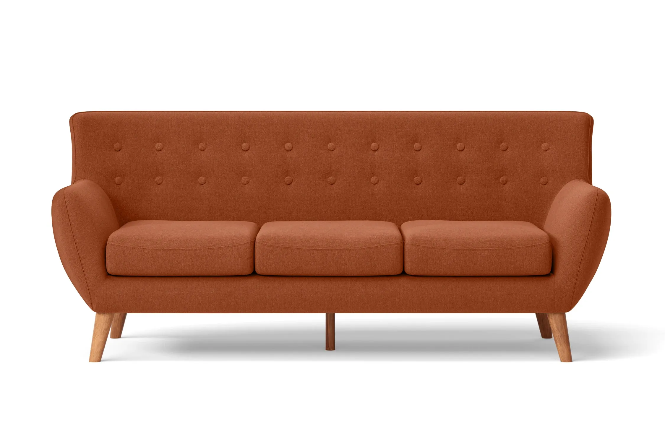 Casoria 3 Seater Sofa Orange Linen Fabric