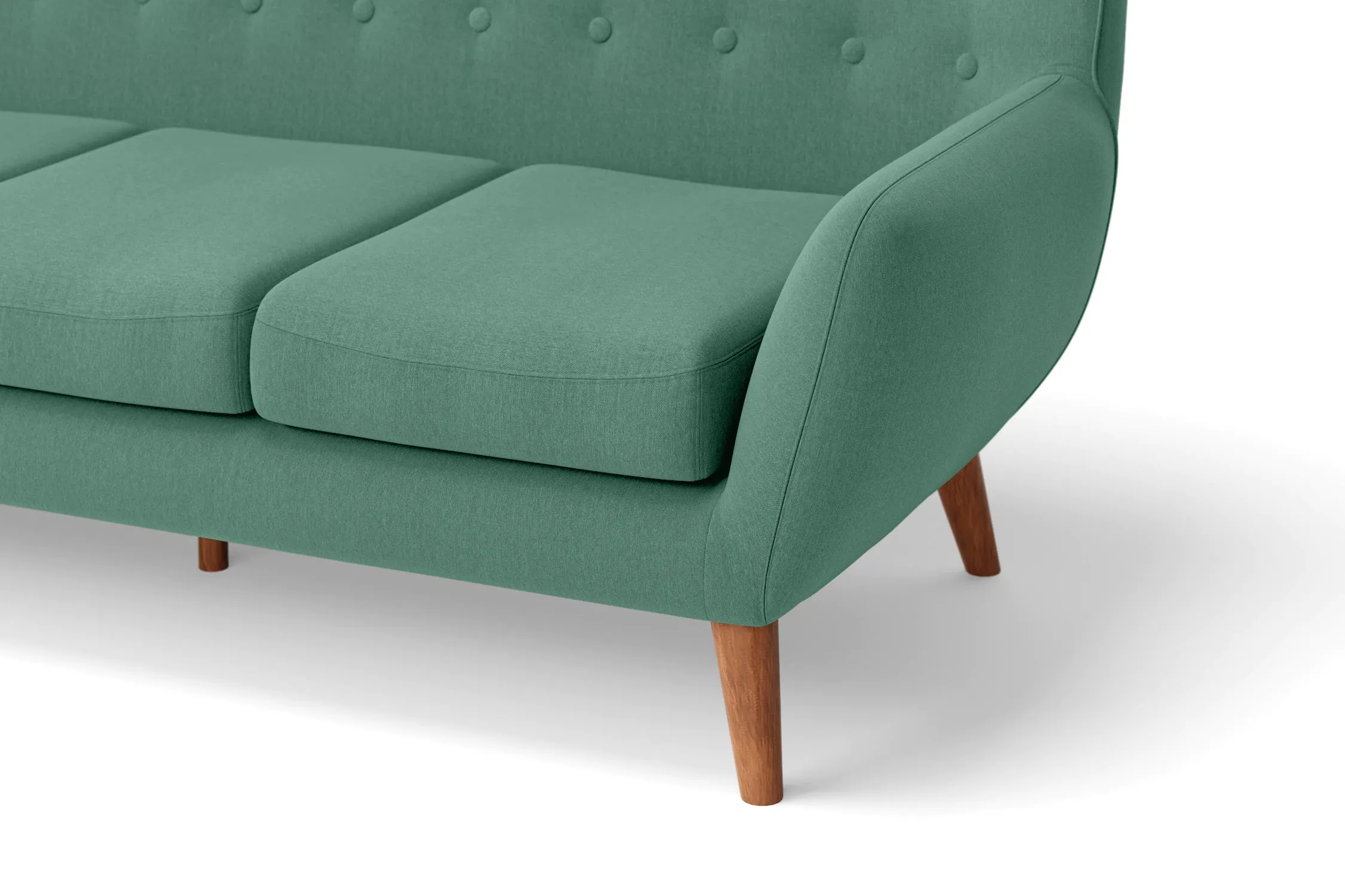 Casoria 4 Seater Sofa Mint Green Linen Fabric