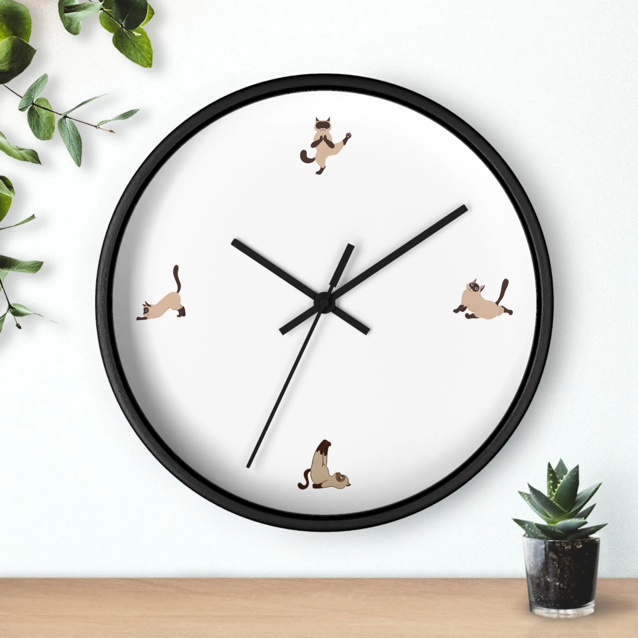 Cat Doing Yoga Wall clock