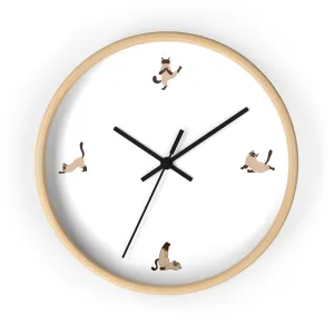 Cat Doing Yoga Wall clock