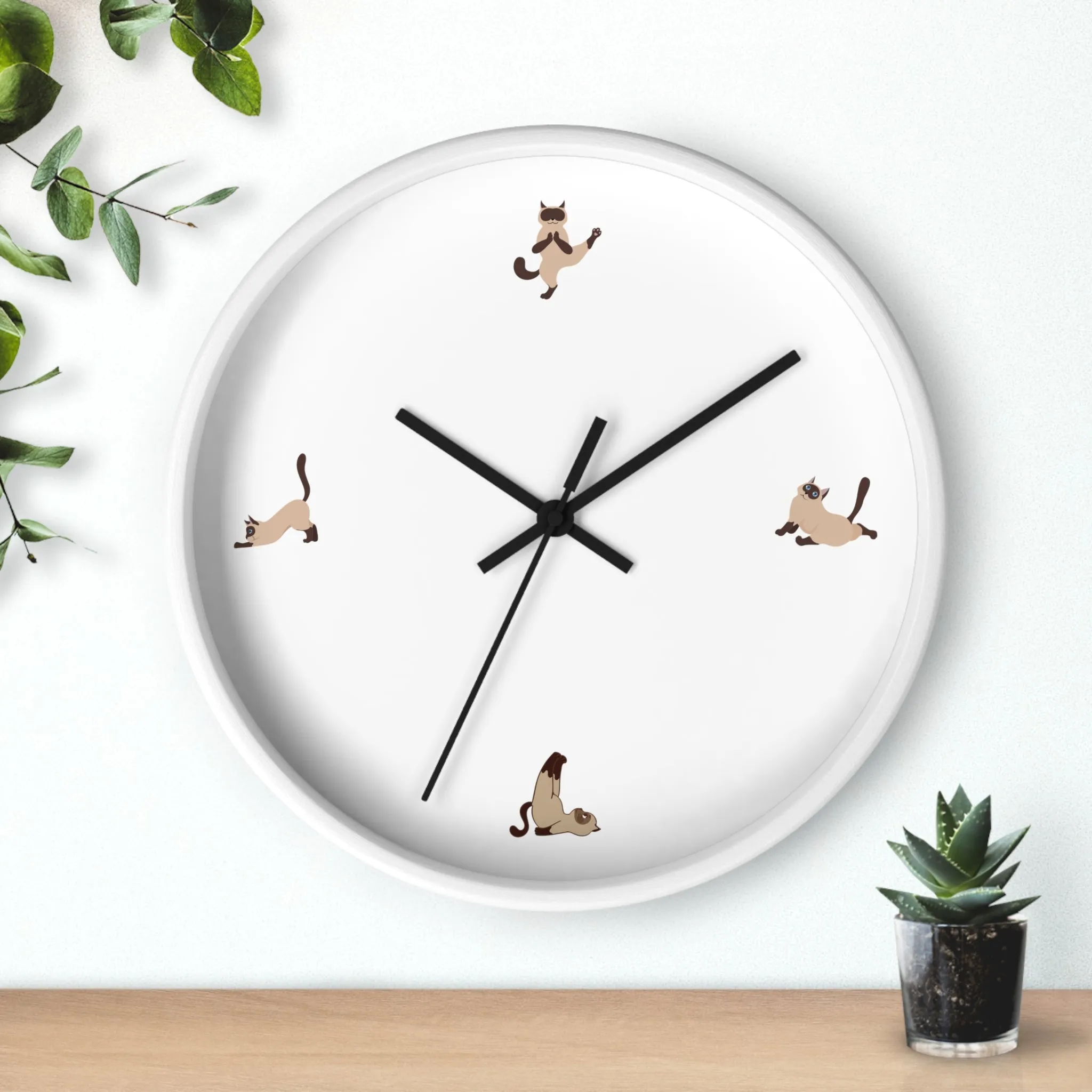 Cat Doing Yoga Wall clock