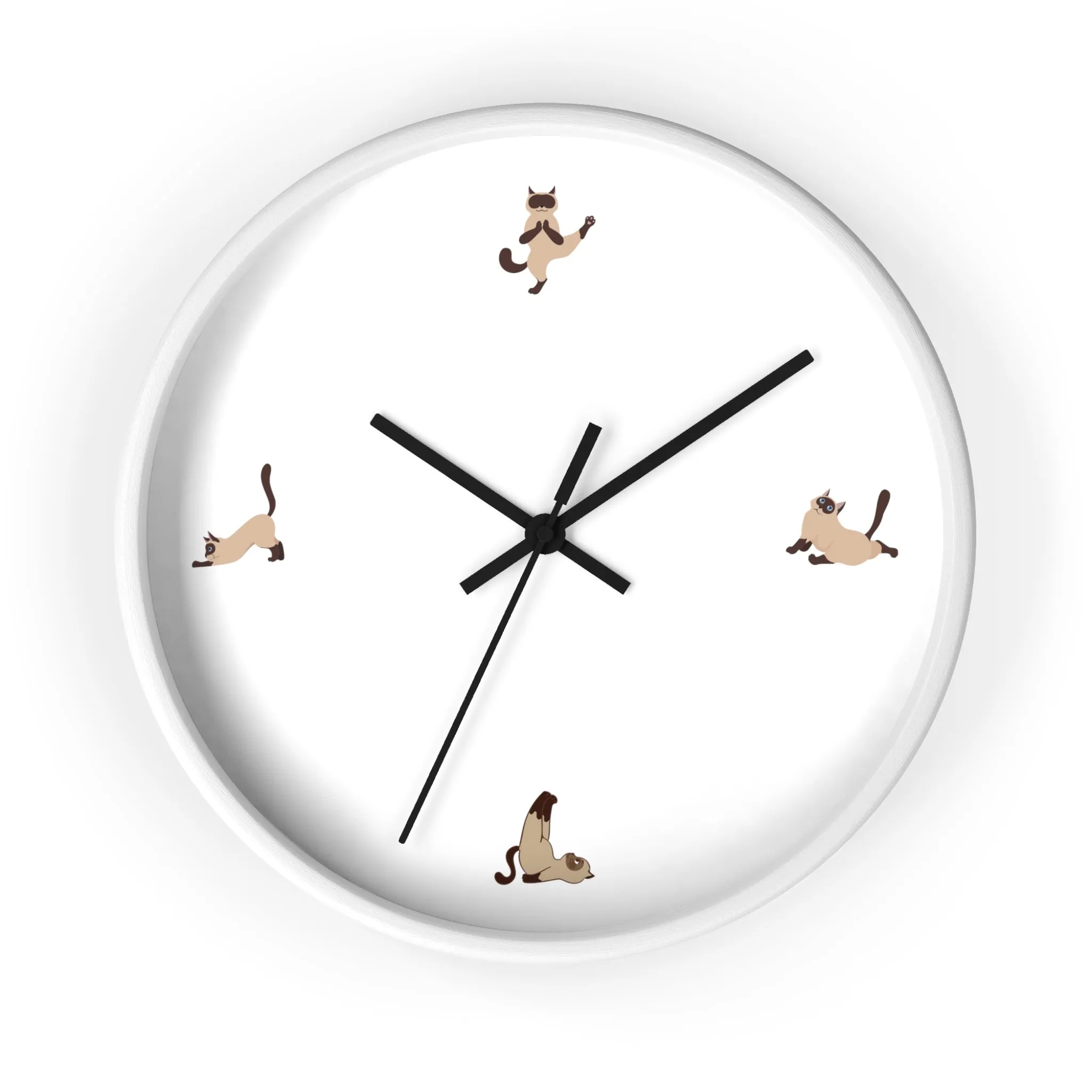 Cat Doing Yoga Wall clock