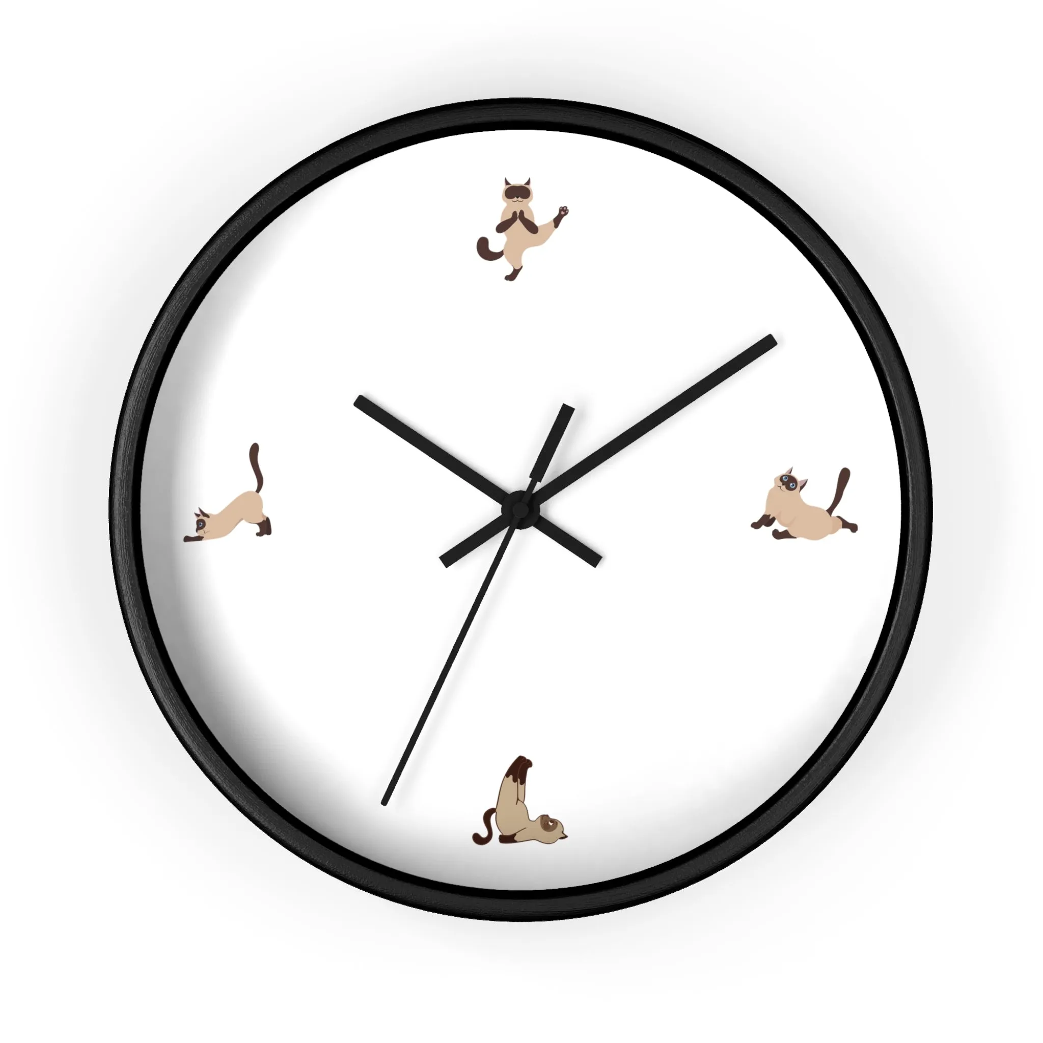 Cat Doing Yoga Wall clock