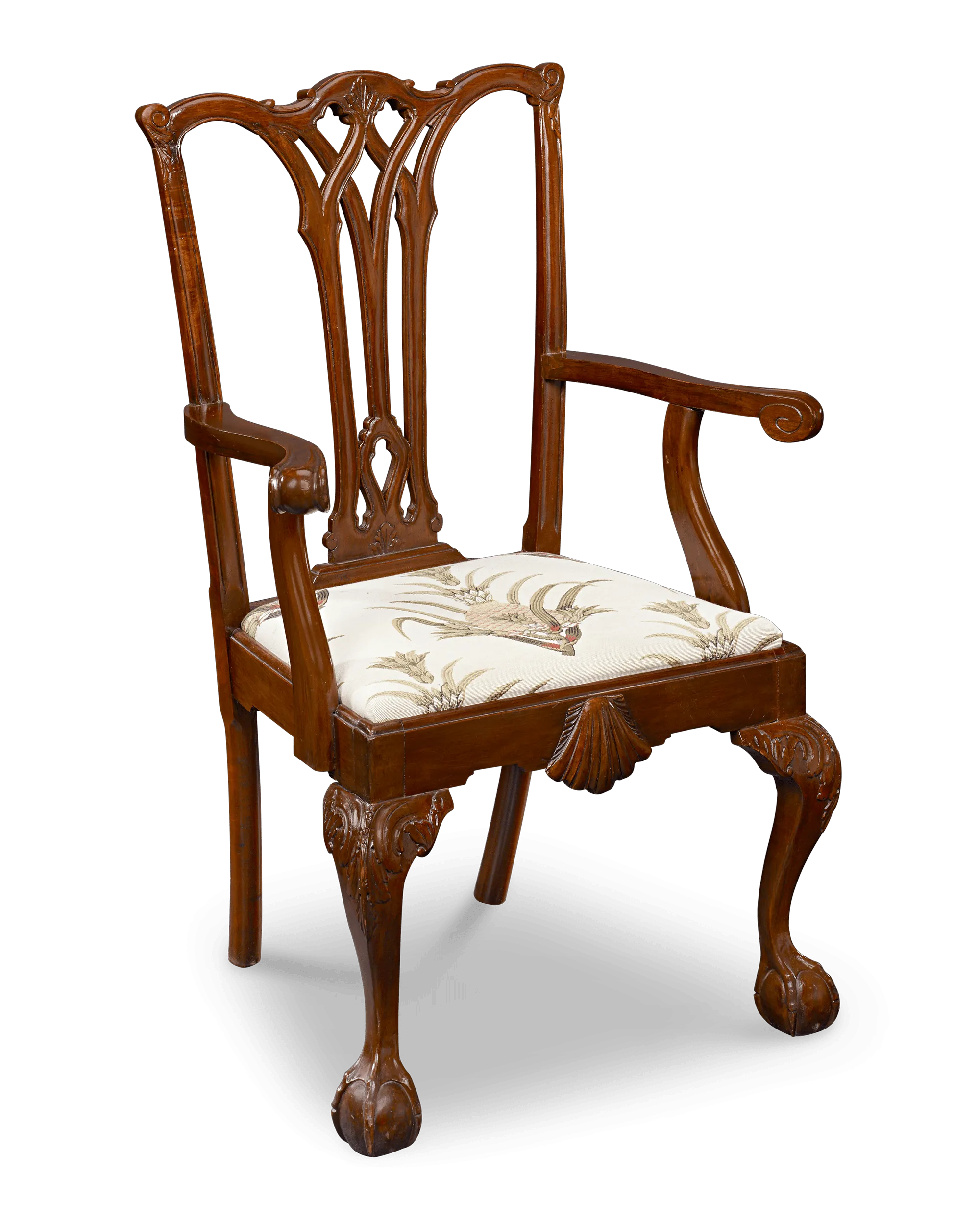 Chippendale Style Mahogany Armchair