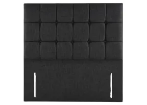 Clearance Cube Headboard - 132cm Floor Standing - Faux Linen Charcoal