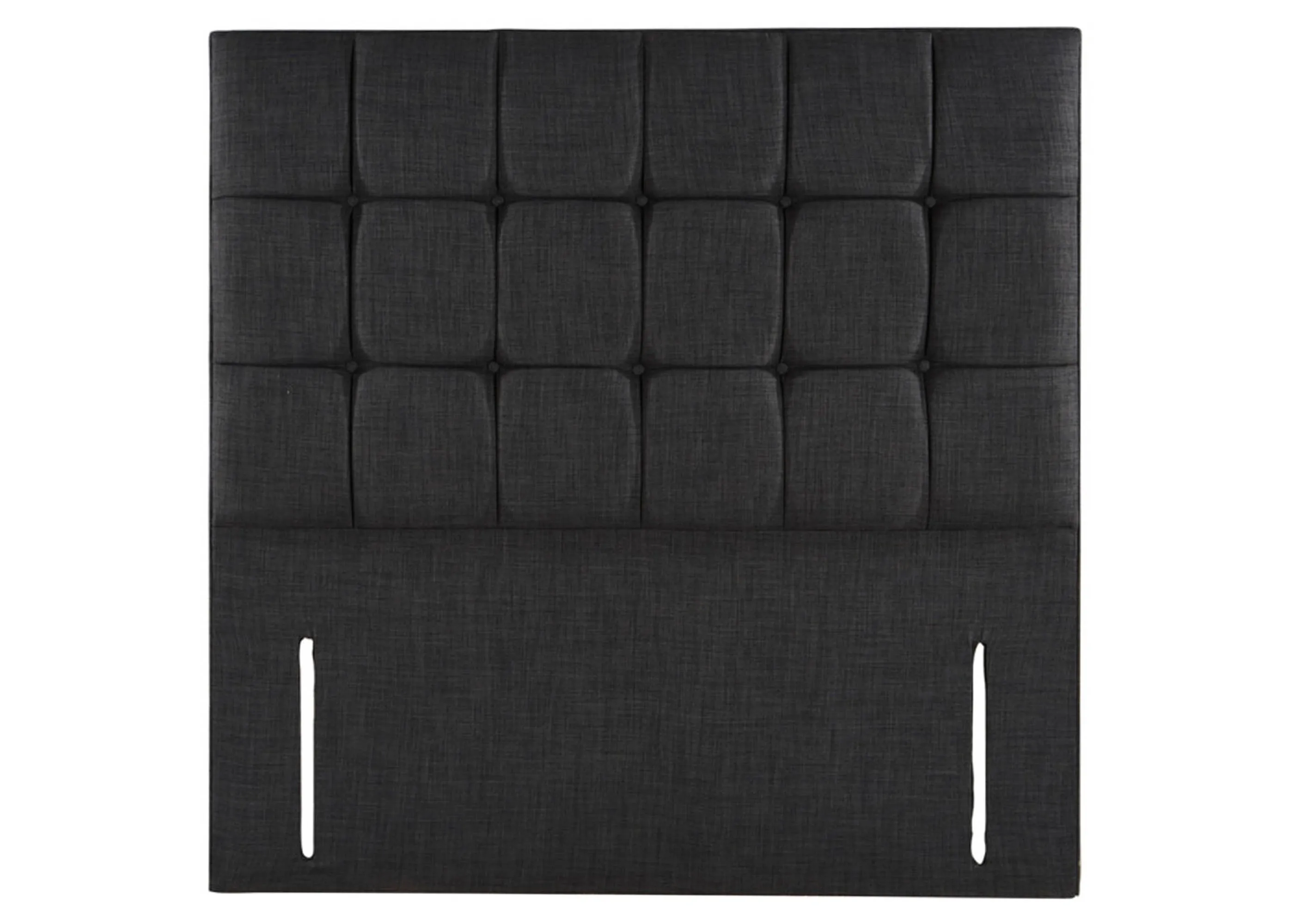 Clearance Cube Headboard - 132cm Floor Standing - Faux Linen Charcoal