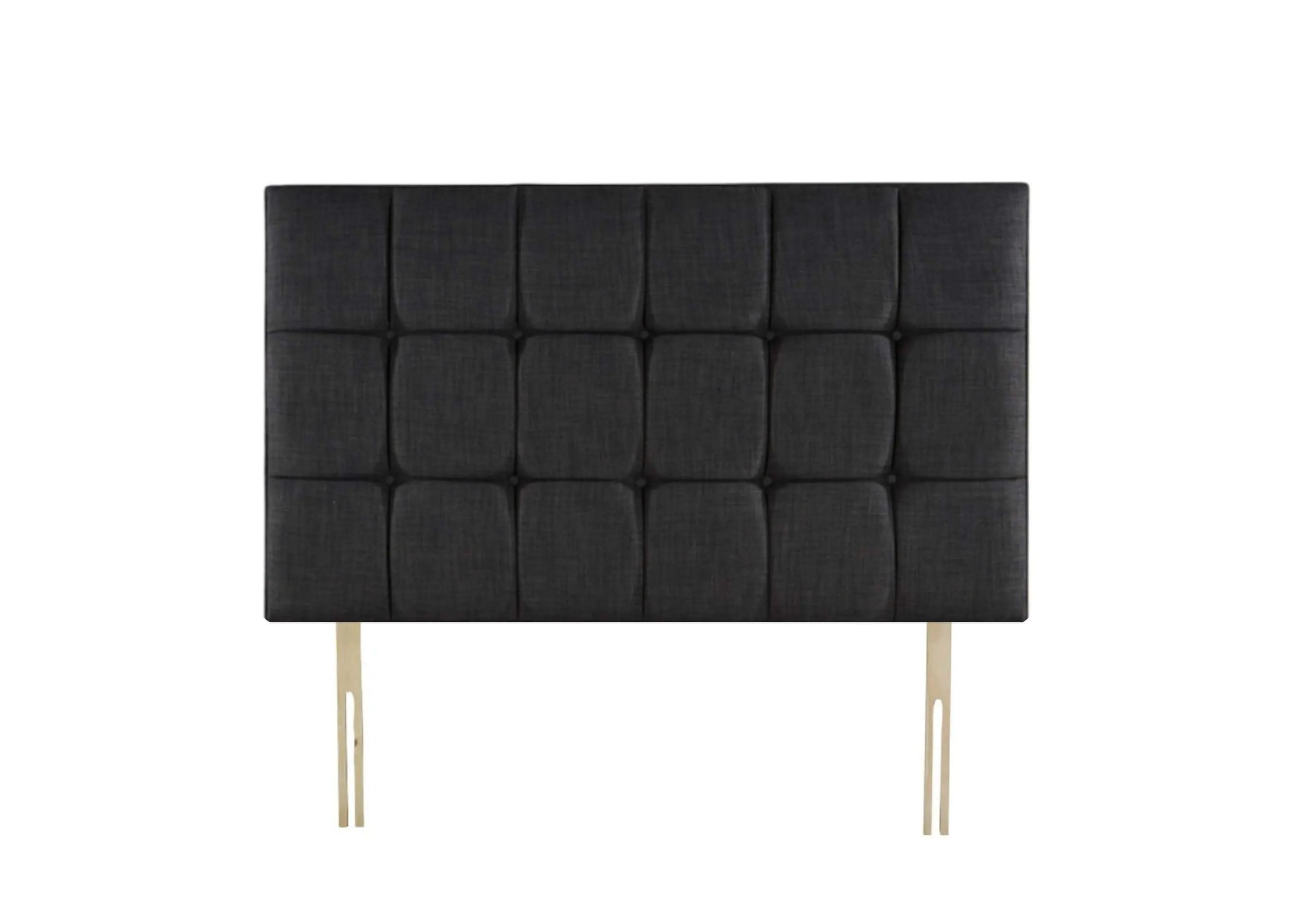 Clearance Cube Headboard - 132cm Floor Standing - Faux Linen Charcoal