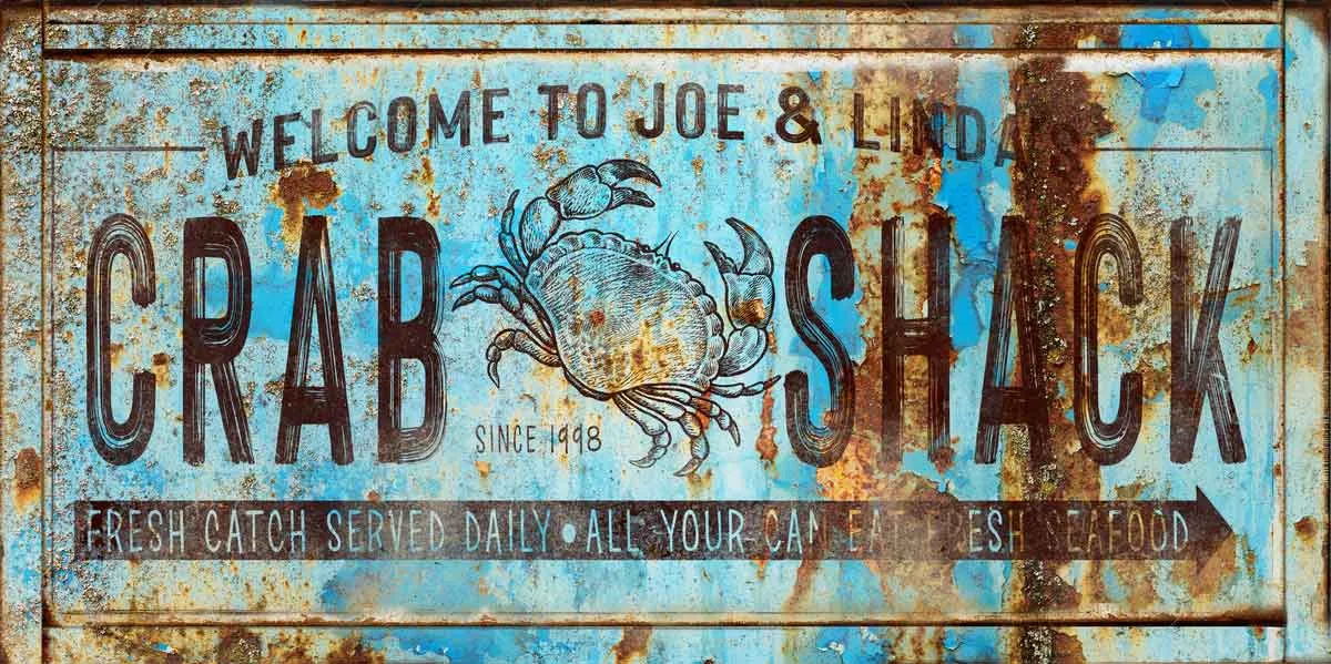 Coastal Decor - Beach House Crab Shack Sign Personalized