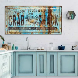 Coastal Decor - Beach House Crab Shack Sign Personalized