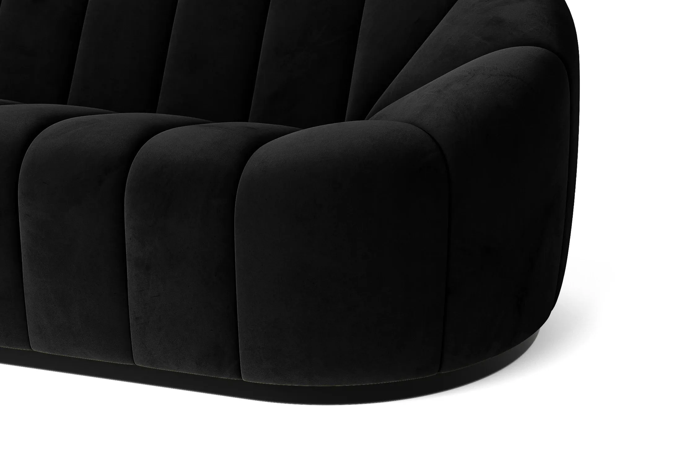 Columbia 3 Seater Sofa Black Velvet