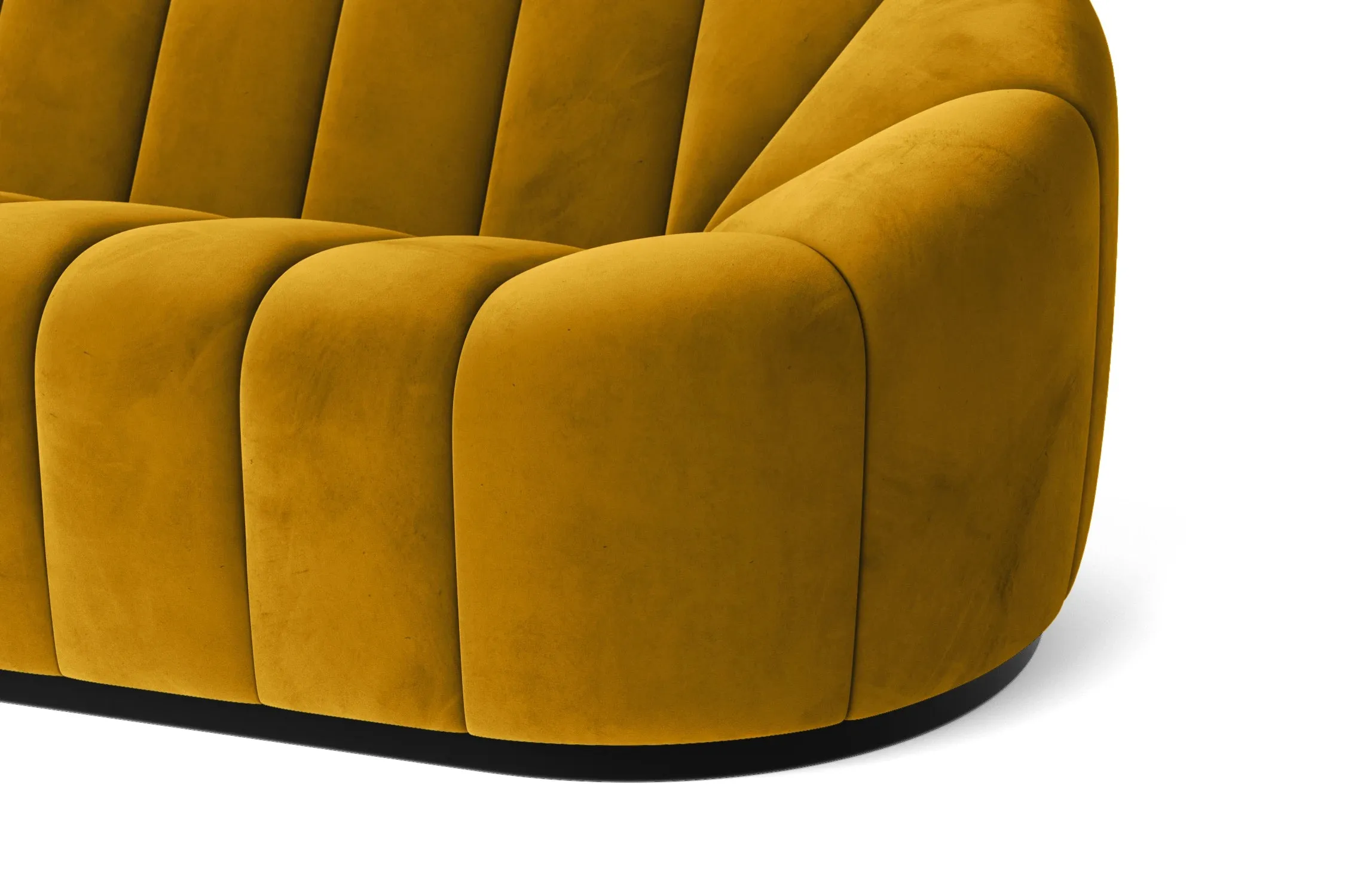 Columbia 4 Seater Sofa Yellow Velvet