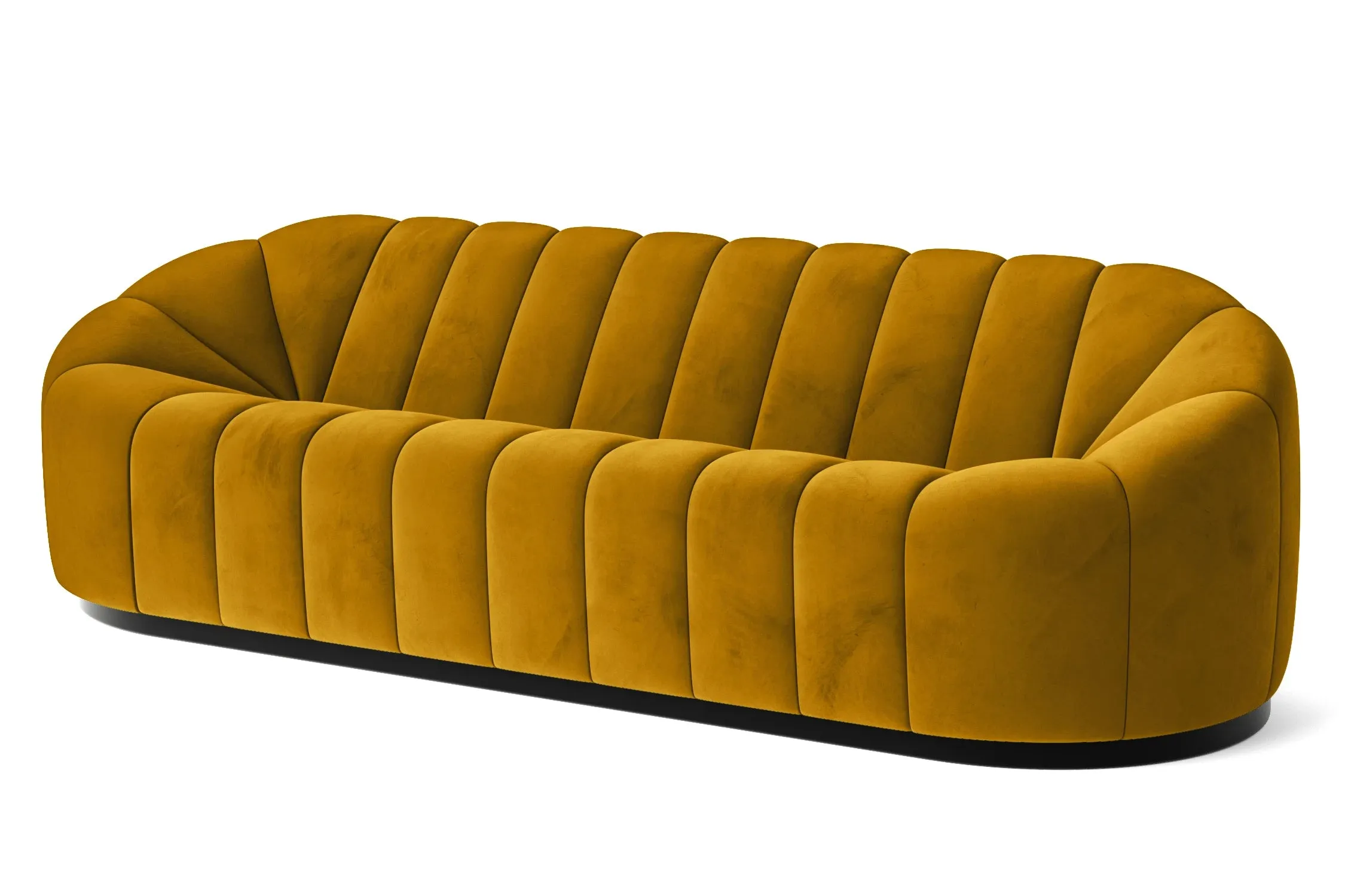 Columbia 4 Seater Sofa Yellow Velvet