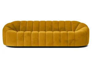 Columbia 4 Seater Sofa Yellow Velvet