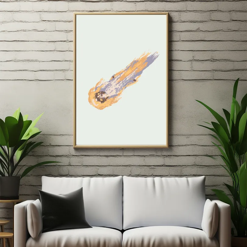 Comet Artwork INSTANT DOWNLOAD Art Print, Science Wall Art, Astronomy Poster, Space Poster, Comet Drawing, Neutral Wall Art