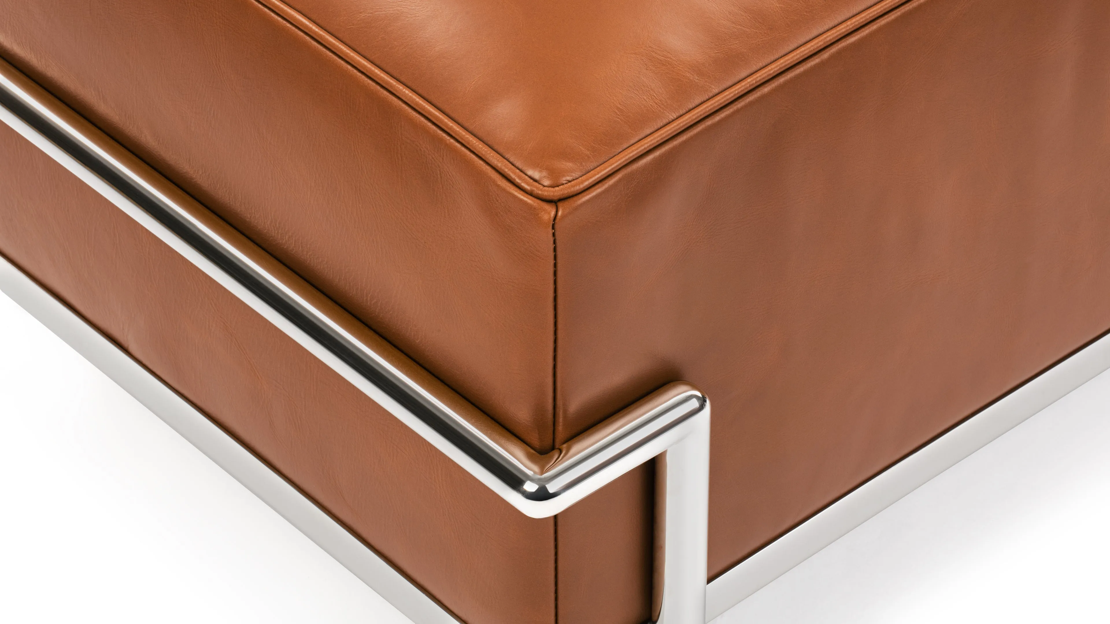 Corbusier - Corbusier Grand Modele Ottoman, Tan Premium Leather