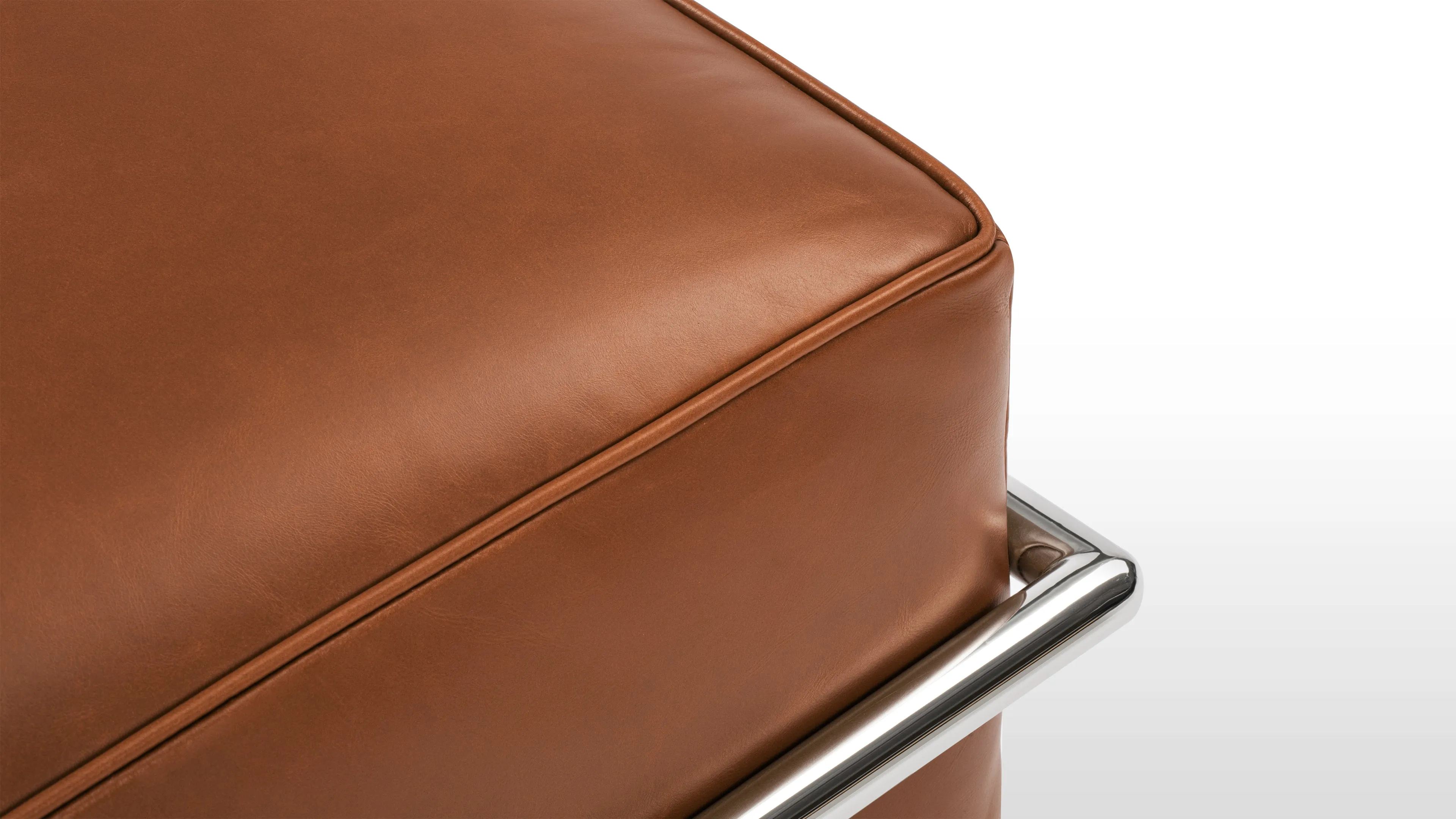 Corbusier - Corbusier Grand Modele Ottoman, Tan Premium Leather