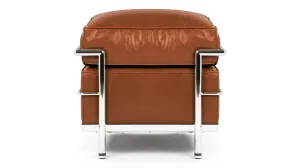 Corbusier - Corbusier Petit Modele Ottoman, Tan Premium Leather