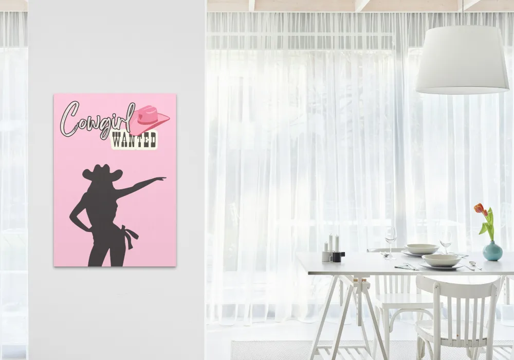 Cowgirl Wanted Pink Wall Art PRINTABLE ART, Pink Dorm Decor, Cowgirl Aesthetic, Cowgirl Art, Cowgirl Hat, Country Poster