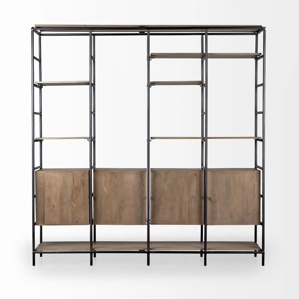 Darius Shelving Unit Brown Wood | Black Metal