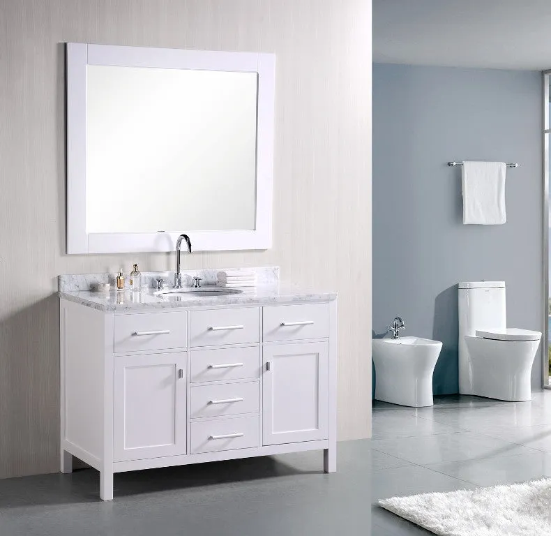 DESIGN ELEMENT London 48" Single Sink Vanity in Pearl White Finish