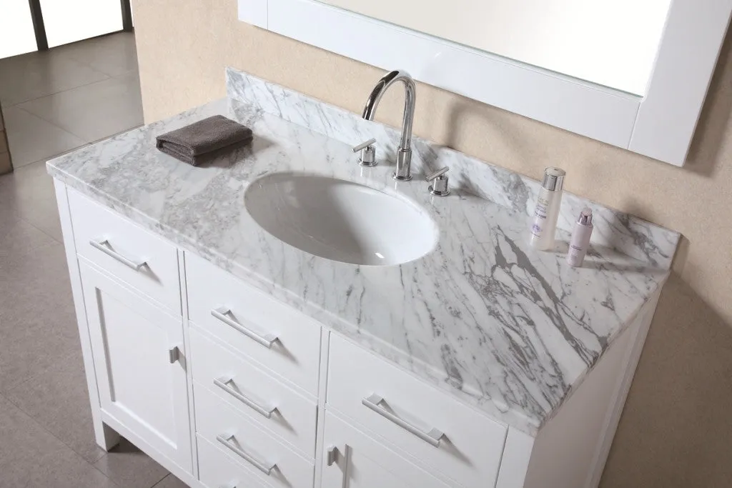 DESIGN ELEMENT London 48" Single Sink Vanity in Pearl White Finish