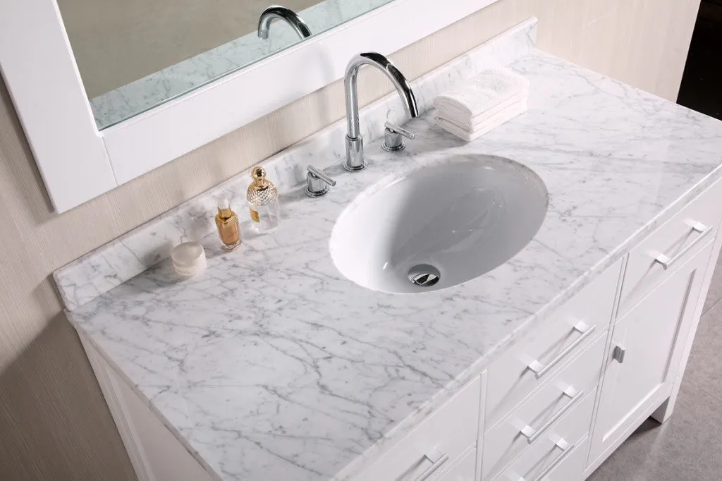 DESIGN ELEMENT London 48" Single Sink Vanity in Pearl White Finish