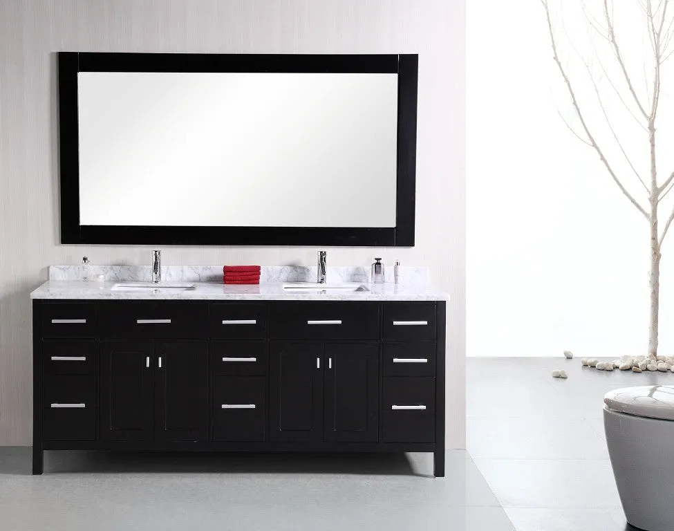 DESIGN ELEMENT London 78" Double Sink Vanity Set