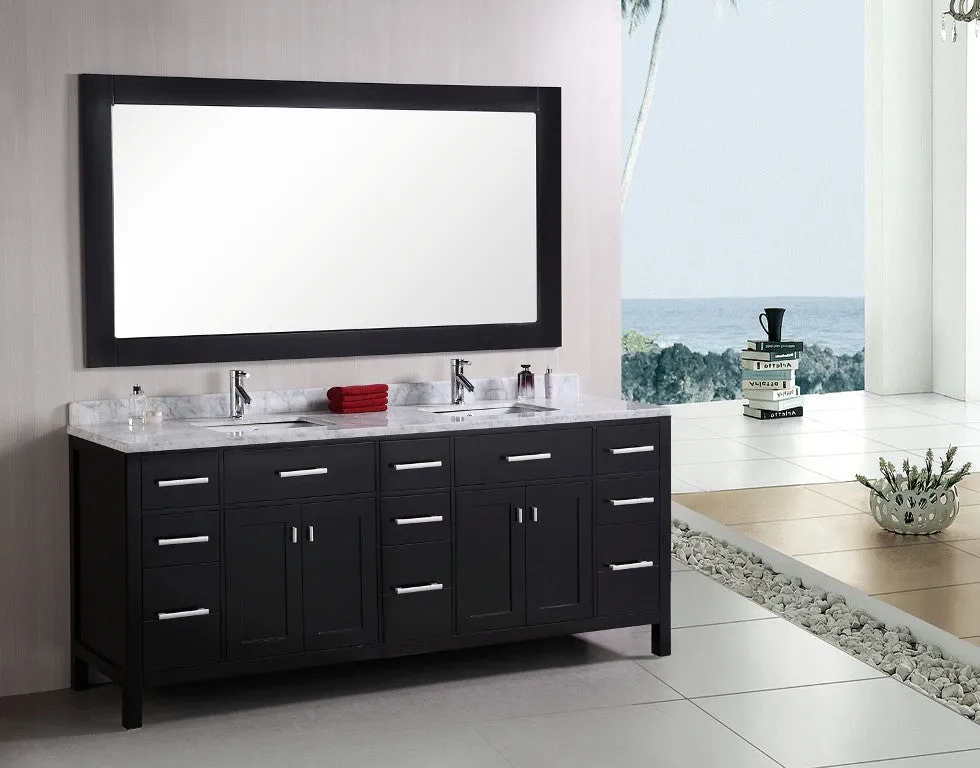 DESIGN ELEMENT London 78" Double Sink Vanity Set