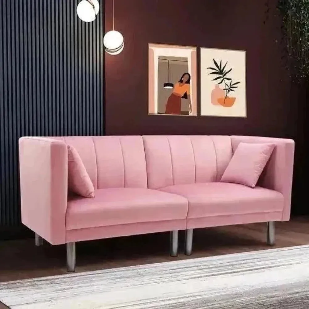 Dolcy Line Sofa Set in Pink