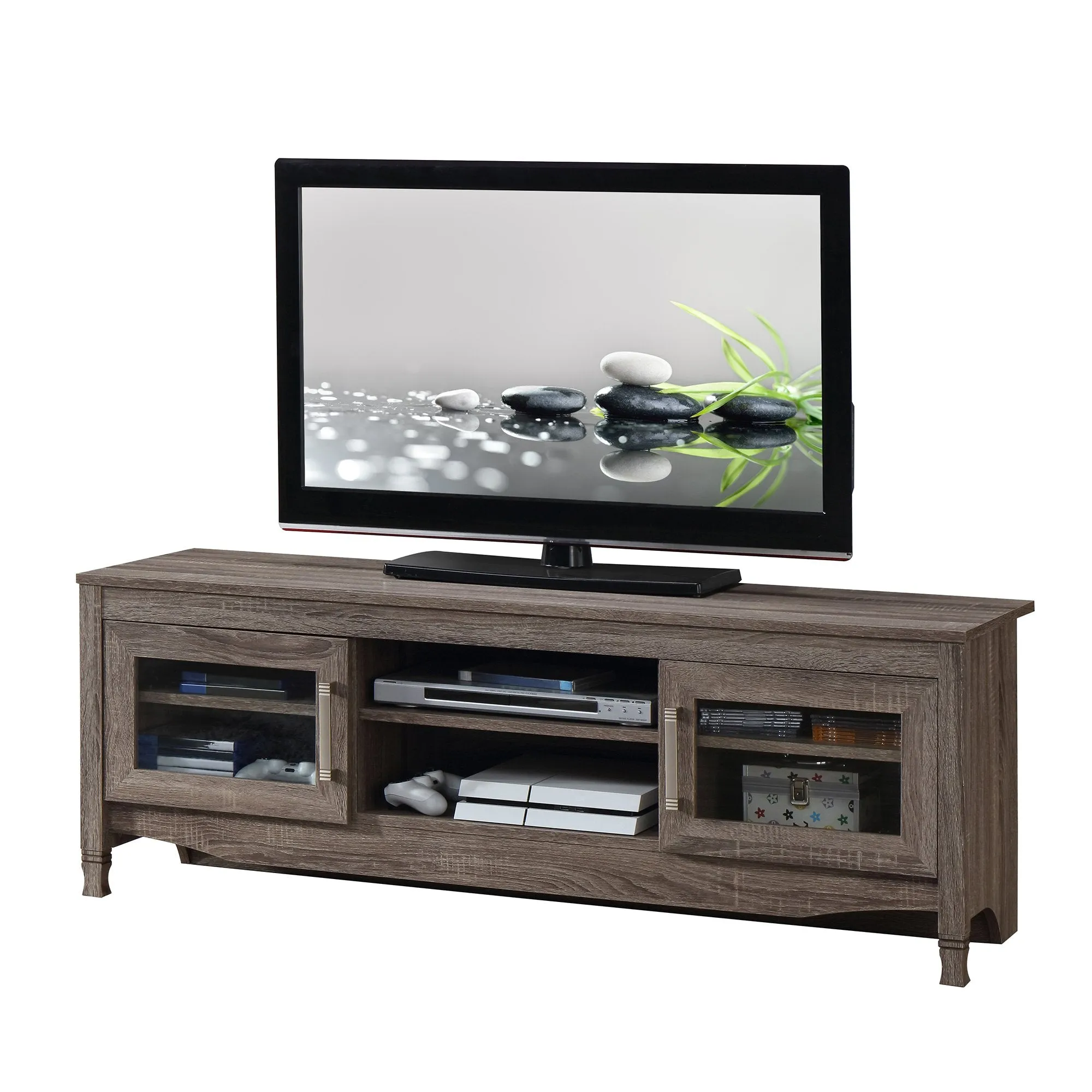 Driftwood (6-Shelves) Wood TV Stand