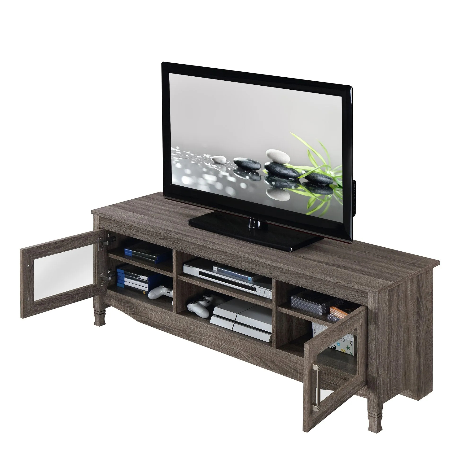 Driftwood (6-Shelves) Wood TV Stand