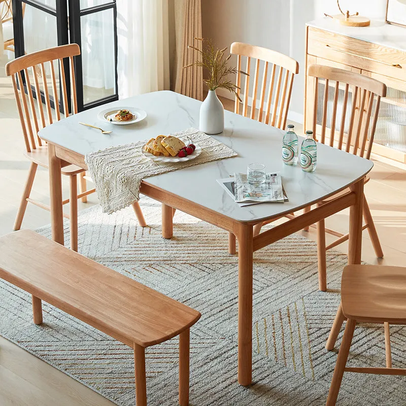 Elegant 140cm White Ceramic Dining Table