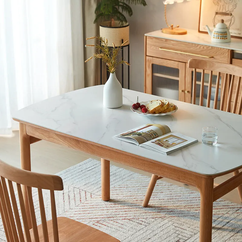 Elegant 140cm White Ceramic Dining Table