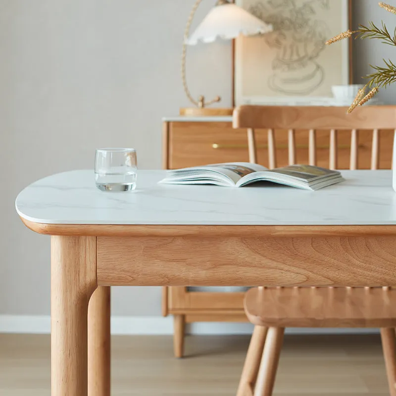 Elegant 140cm White Ceramic Dining Table