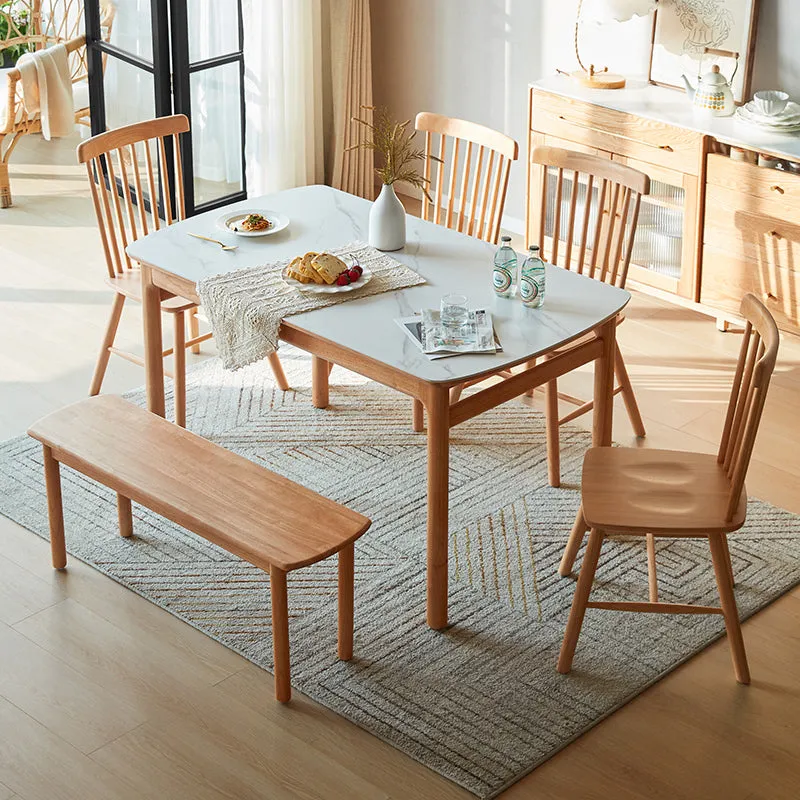 Elegant 140cm White Ceramic Dining Table